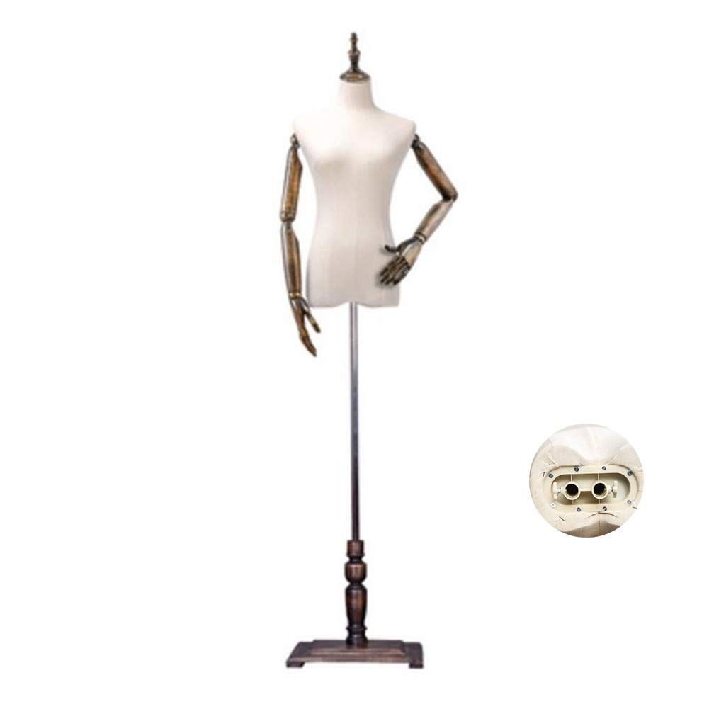OTQEFTN Mannequins Female Torso Body Model Props Wooden Tripod Base, Suitable for Clothing Dress Show, 4 Styles