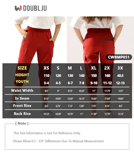 Image of DOUBLJU Lightweight Hiking Sweatpants Women Girls Kids Slightly Elastic Quick Dry Capri Cargo Jogger Athletic Workout Outdoor