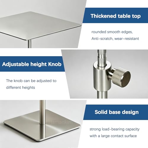 Table de bistrot en acier inoxydable argentée pour café - 5