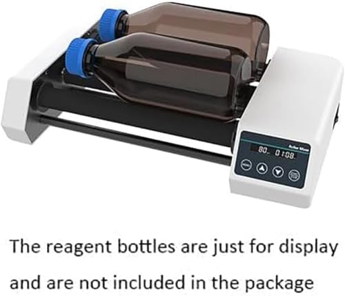 Digital Laboratory Roller Agitator, Adjustable Speed 20-80 RPM Reagent Bottle Shaker, 4 Roller Mixer for Chemical & Biological Lab Use, Enhanced Performance & Stability