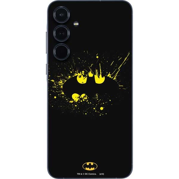 Skinit Decal Phone Skin Compatible with Galaxy A36 5G - Officially Licensed DC Comics Batman Logo Yellow Splash Design