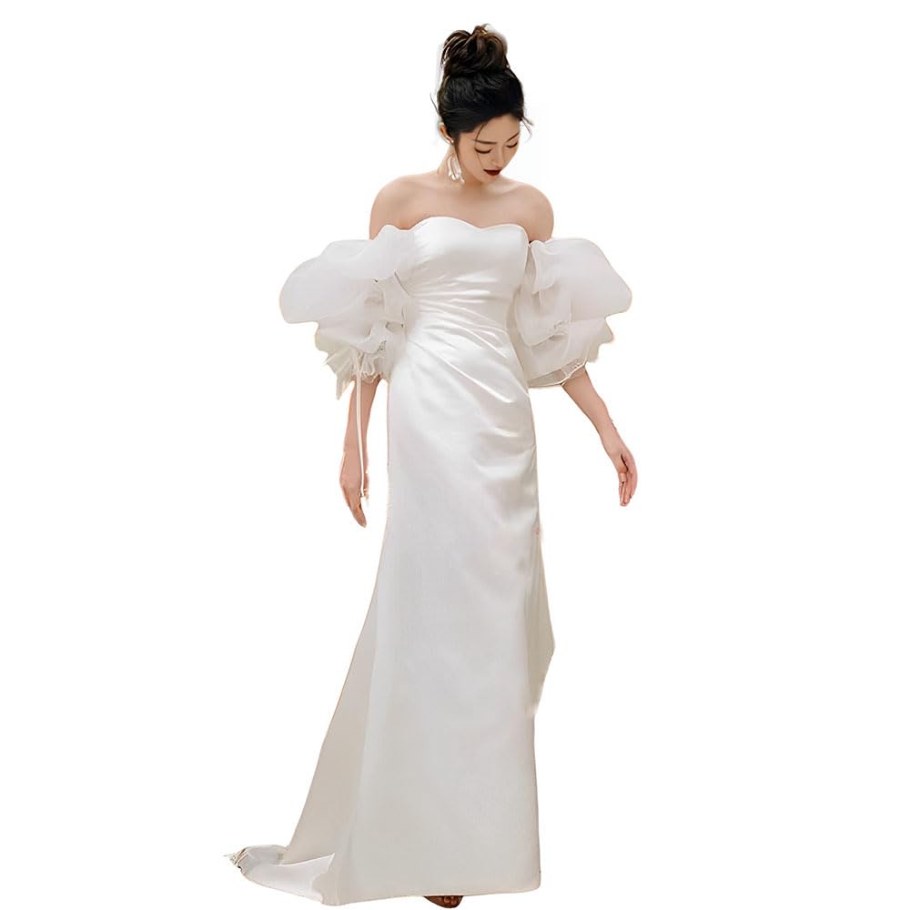 Amazon | [R-QINYUER] オフショルダー パフスリーブ ビスチェタイプ