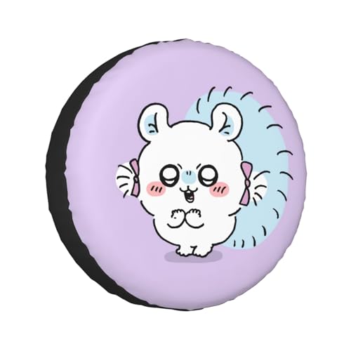タイヤカバー ちいかわ モモンガ スペアタイヤカバー おしゃれ タイヤ収納 防塵 防水 防紫外線 日焼け止 汚れ防止 劣化対策 タイヤバッグ 持ち運び便利 取付簡単 カー用品 14〜17インチ 屋外 軽自動車 普通車 汎用 14インチ:直径60-69cm