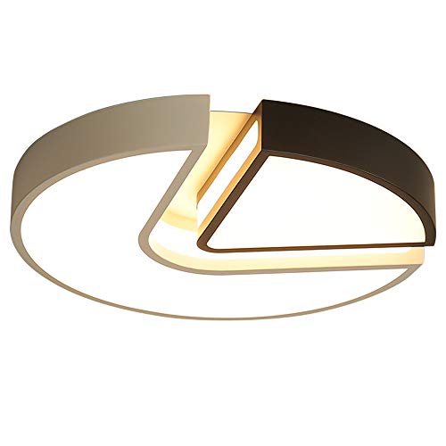 Preisvergleich Produktbild 37W Schlafzimmer Deckenleuchte Runde Deckenlampe Mit Fernbedienung Dimmbar Modern LED Deckenbeleuchtung Kleines Wohnzimmer Deckenlicht Kinderzimmer Raumbeleuchtung Esszimmer (Weiß + Schwarz) Ø50CM