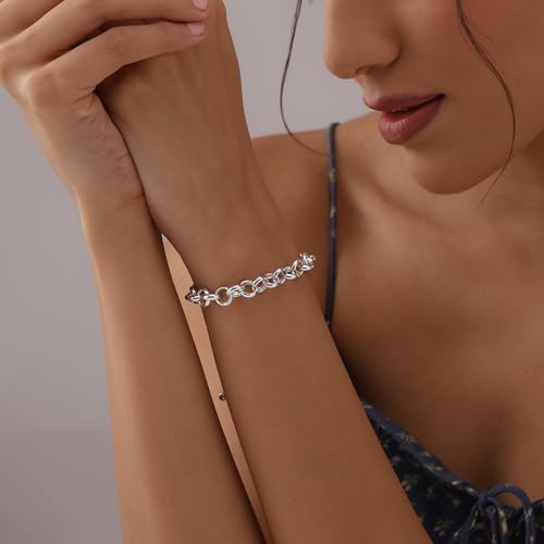 Image of TRUESILVER ACPL 925 Sterling Silver Sliding Bolo Bracelets for Women | BIS Hallmarked Fancy Link Rolo Design Bracelet | Adjustable Slider Chain Bracelet Gift for Birthday Anniversary Wedding