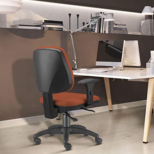 Cadeira Giratória Job Executiva Ergonômica Escritório Suede Laranja - Lyam Decor