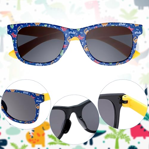 obmwang 3 Pack Kids Sunglasses Stylish Cute Dinosaur Glasses for Toddler Girls Boys Outdoor Beach Eyewear3