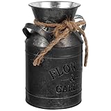 Pot de fleurs rustique en métal – fabriqué en fer, matériau stable et , très dur et lisse pour un usage quotidien, support à fleurs pour table