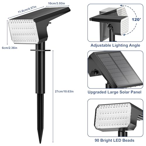 LANSOW 12 Pack Solar Spot Lights Outdoor Color Changing, 7 Modes Waterproof Solar Christmas Landscape Spotlights, LED Solar Powered Flood Lights for Yard Garden Pathway Outside Halloween, Auto ON/Off by LANSOW - Image 8