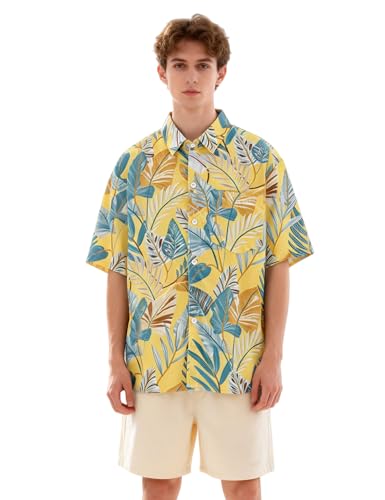 Image of Venzina Men's Floral Print Shirt - Stylish Summer Top for Lounge, Sleep & Beach Wear Lightweight Casual Shirt for Men Nightwear Pyjama Kurta