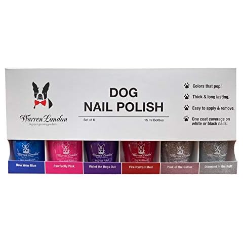 Warren London - Dog Nail Polish in A Bottle - for Premium Coverage and Color - All 6 Colors Cover