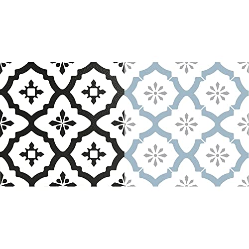 WallPops FP2480 Comet Peel & Stick - Baldosas de suelo, color negro, juego de 10 piezas + FP2943 Azulejos de Suelo, Multicolor Cover