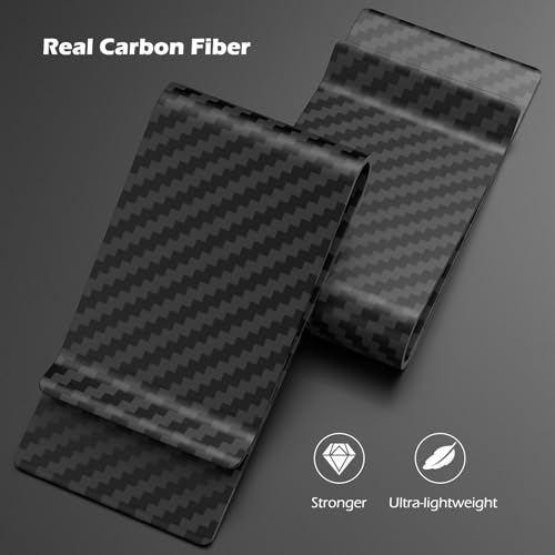 Image of Travelambo Carbon Fiber Money Clip Front Pocket Wallet Minimalist Wallet Slim Wallet Credit Card Holder