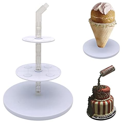 Cake Pouring Kit 2-in-1Upgrade Cake Stand Support Structure Frame Reusable Cake Decorating Baking Tools for Baby Shower Birthday Wedding Party Cover