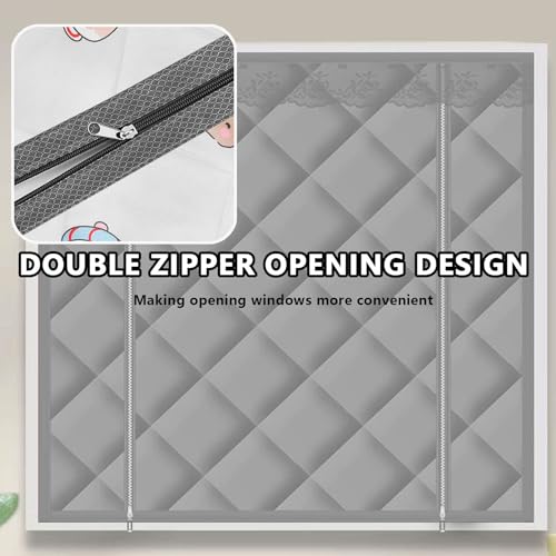 Rideau thermique à 2 couches Oxford avec double zip pour aération facile