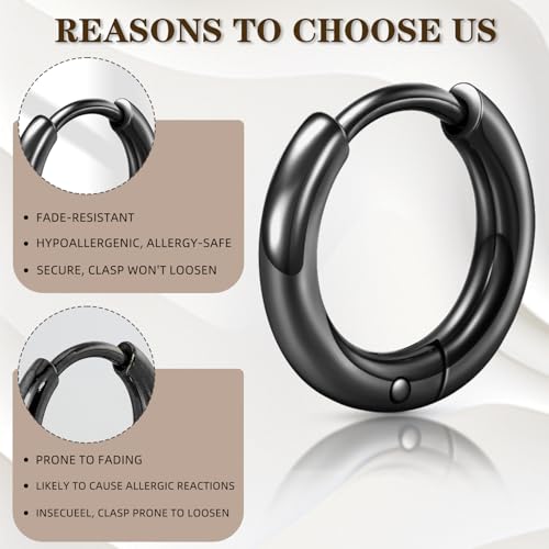 6 Pairs Small Silver Hoop Earrings for Women, Hypoallergenic 14K Gold Plated Stainless Steel Huggie Hoop Earrings Set for Sensitive Ears, Tiny Cartilage Conch Helix Earrings for Multiple Piercing Jewelry 6mm 8mm 10mm2