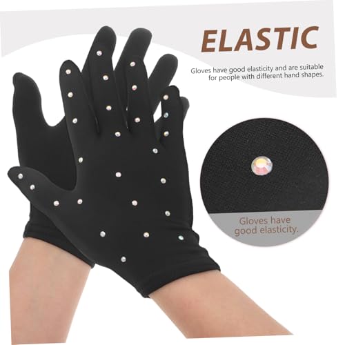 Stage Decorative Gloves for Figure Skating Breathable Rhinestone Performance Gloves for Women and Girls for Dance and Skating Events3