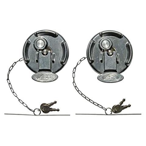 Road King Truck Parts Keyed Alike Pair Locking Lever Style Diesel Fuel Caps for Peterbilt Cover