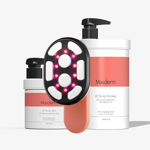 RF Tratamiento Corporal Profesional Anticelulitis y Reafirmante con Radiofrecuencia, Cavitación y EMS LED – Incluye Aparato de Radiofrecuencia, Gel y Crema Corporal 1000 ml y Crema Reductora 500 ml pa