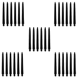 Dartfellas 30 Pack Medium Dart Shafts, Durable Strong Super Grip Nylon Stem Replacements for Steel & Soft Tip (30 Total Shafts) (Black)