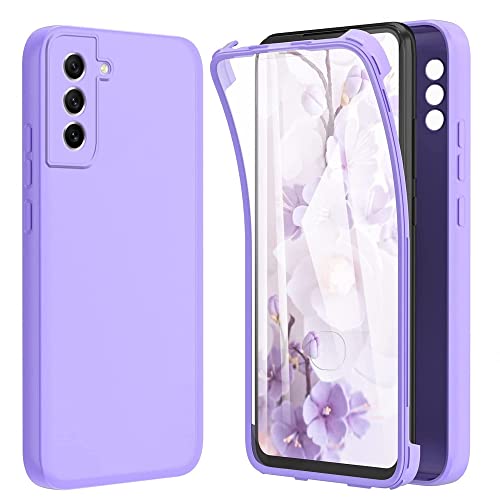 Tawarror Funda para Samsung Galaxy S22 5G con Protector de Pantalla Incorporado Anti-rayones, Carcasa 360 Grados Silicona Antigolpes Protección Completa Compatible con Samsung Galaxy S22 5G, Violeta Cover