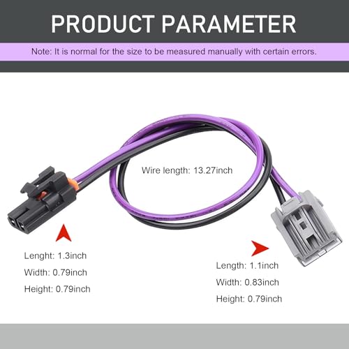 Image of Eratus Blower Motor Wiring Harness, Heater Connection Harness, Plug and Play Waterproof Cable Adapter, Compatible with Chevrolet Cadillac 22957044 15-75221157522115 75221 15887352 (Purple)