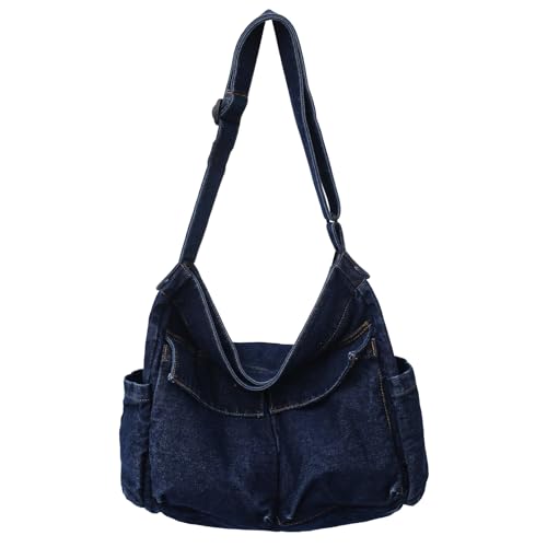 Image of KlaOYer Canvas Messenger Bag Large Hobo Bag Crossbody Shoulder Bag Tote Bag with Pocket for Women and Men