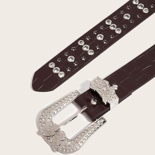 Women's All Seasons Belt 2025 Groove Belt Bling Glitter Chunky Casual Faux Leather Adjustable Belts4