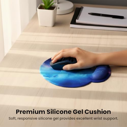 Image of Ergonomic Gel Mouse Pad, Keyboard Wrist Support, Coaster & Desk Mat Set Silicone Gel Comfort, Non-Slip Base, Pain Relief Comfortable for Typing, Gaming, Office Desk Accessories