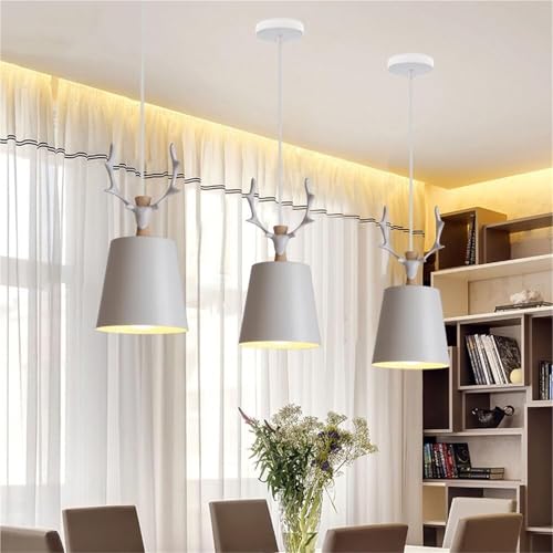 Lámpara colgante industrial nórdica blanca para iluminación de oficinas y decoración de dormitorios 2
