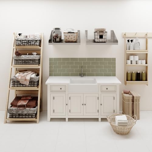 Image of AmGood 24 inch Long x 18 inch Deep Stainless Steel Wall Shelf with Side Guards
