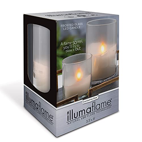 3.5-In D X 4-In H Hand Poured Wax Candle In Frosted Glass With Exclusive Illumaflame™ Glow #TOP2