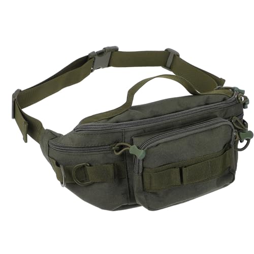 DOITOOL Riñonera Deportiva Multifuncional para Hombre, Pequeña Bolsa de Cintura con Compartimento para Botella, Ligera y Resistente para Senderismo, Ciclismo y Pesca (verde Militar)