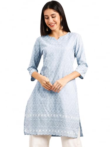 Image of Amazon Brand - Tavasya Women Cotton Solid Straight Kurta