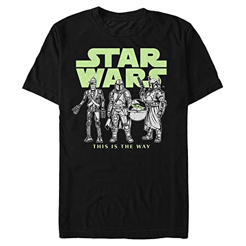 T-shirt Star Wars Mandalorian Logo Lineup mixte à manches courtes en coton noir
