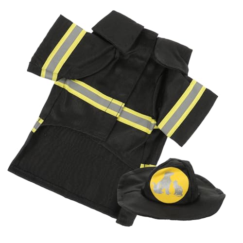 Disfraz de Bombero para Perro Talla S Negro
