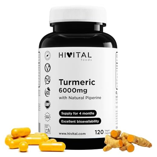 Cúrcuma 6000 mg, Extracto al 95% con Pimienta Negra. 120 cápsulas.