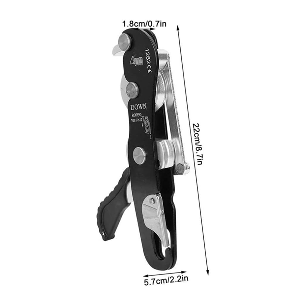 Descensor Manual Autoblocante para Escalada Al Aire Libre, Descenso Lento, Rescate, Equipo Autoblocante, Descensor de Cuerda de Protección.