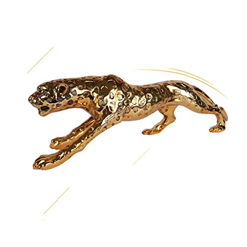 ZLBYB Décoration Sculpture- Statues de Léopard abstraites Panthère Sculpture Main Craved Animal Résine Moderne Décoration de la Maison