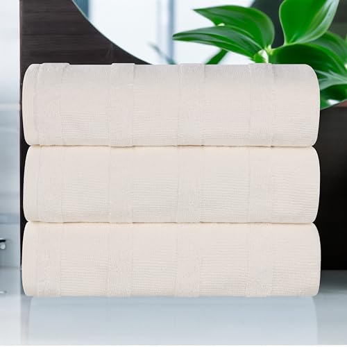 Serviette de bain en coton Superior Roma design côtelé style spa - 3