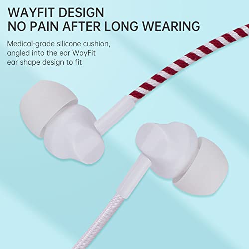 Urizons 3.5Mm Wocen Cord Earbuds Headphones With Mic -Ture Noise Isolating Wired Earphones With Powerful Heavy Bass Stereo, Compatible With Android, Iphone, Ipad, Laptops(Us National Flag Color) #TOP5