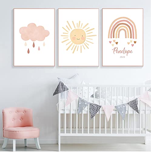 Bébé chambre décor affiche KEBIA le cadeau de naissance personnalisé parfait