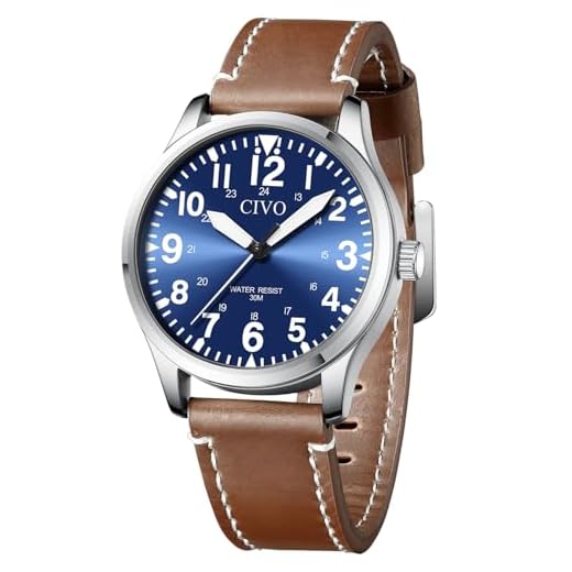 CIVO Montres Homme Bracelet Etanche: Imperméable Luxe Quartz Analogique - Sport Militaire Minimalist Outdoor Simple Adolesct Bleu