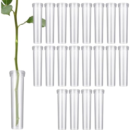Tubos de Flores, Tubos de Agua de Flores, 20 Tubos de Nutrición Flor de Plástico Reutilizables Tubos de Ensayo para Flores Botellas Tubos de Prueba para Flores Tubos para Arreglos Florales, 1,8 x 7 cm