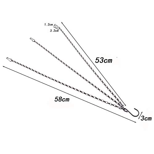 Kabb Hanging Basket Chains, 2Pcs 20 Inch/ 50Cm Black Hanging Chains Flowerpot Iron Sling Chain 3 Point Garden Plant Hanger For Bird Feeders, Planters, Lanterns And Ornaments #TOP4