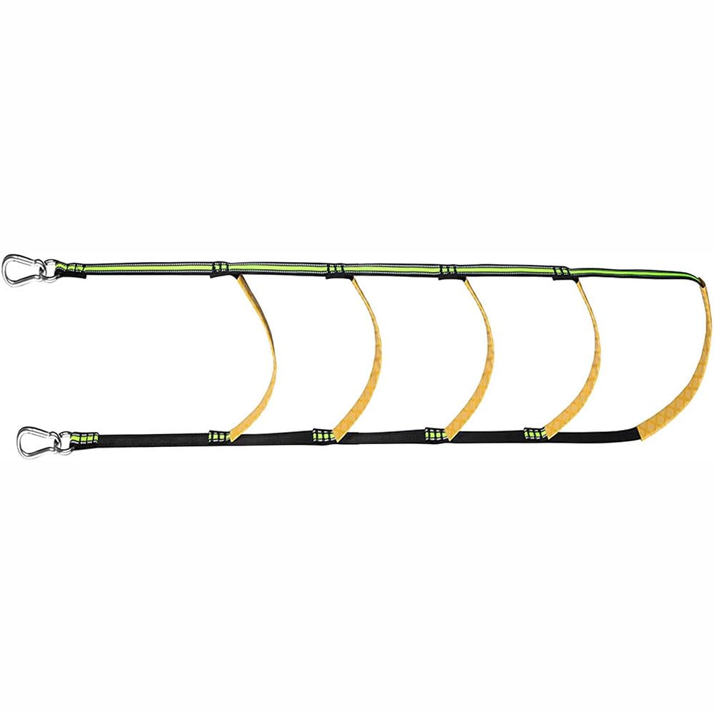 Five Steps Portable Boat Ladder, Nylon Rope Ladder for Motorboat Fluorescent Green Removable Climbing Aider for Hunting, Inflatable Boat, Kayak, Motorboat, Canoeing