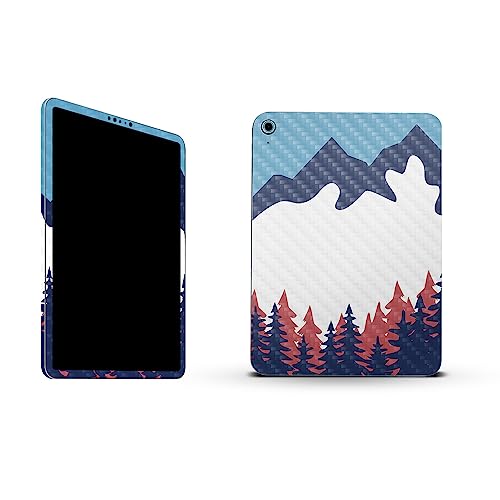 Image of MightySkins Carbon Fiber Skin Compatible with Apple iPad 10.9 inch 10th Gen (2022) Full Wrap Kit - Winter Scape | Protective, Durable Textured Carbon Fiber Finish | Easy to Apply | Made in The USA