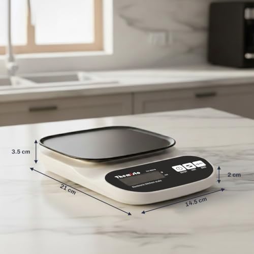 Image of Themisto TH-WS16 Electronic digital Kitchen Weighing Scale |10 Kg | Back Light LCD| Made In India