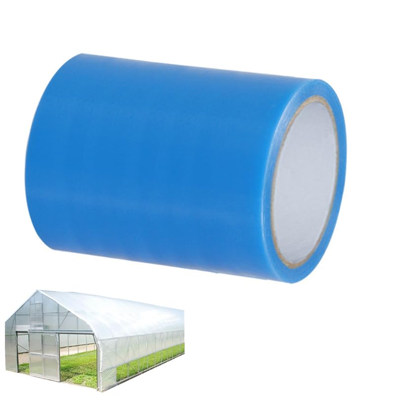 Greenhouse Repair Tape, High Strength Waterproof UV Resistant Transparent Tape for Outdoor Polytunnel Damage Repair, Tarpaulin Repair Kit 10cm*10m (Blue)