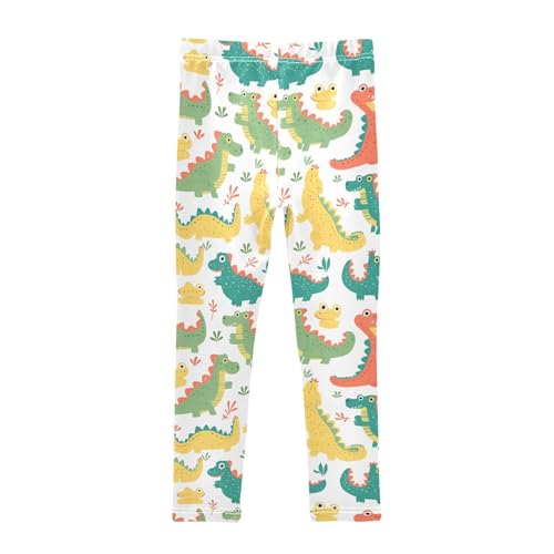 KLL Cute Cartoon Crocodile Alligator Toddler Baby Girl Cotton Leggings Stretch High Waisted Dance Pants Running2